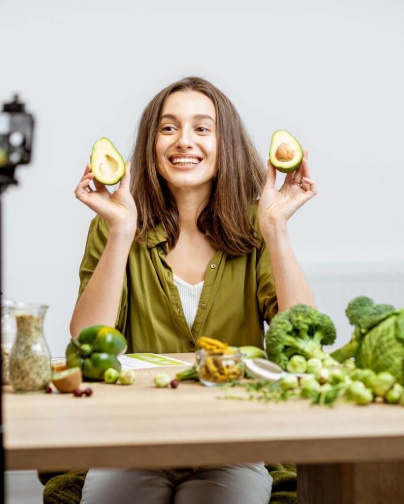 woman-vlogging-about-healthy-food